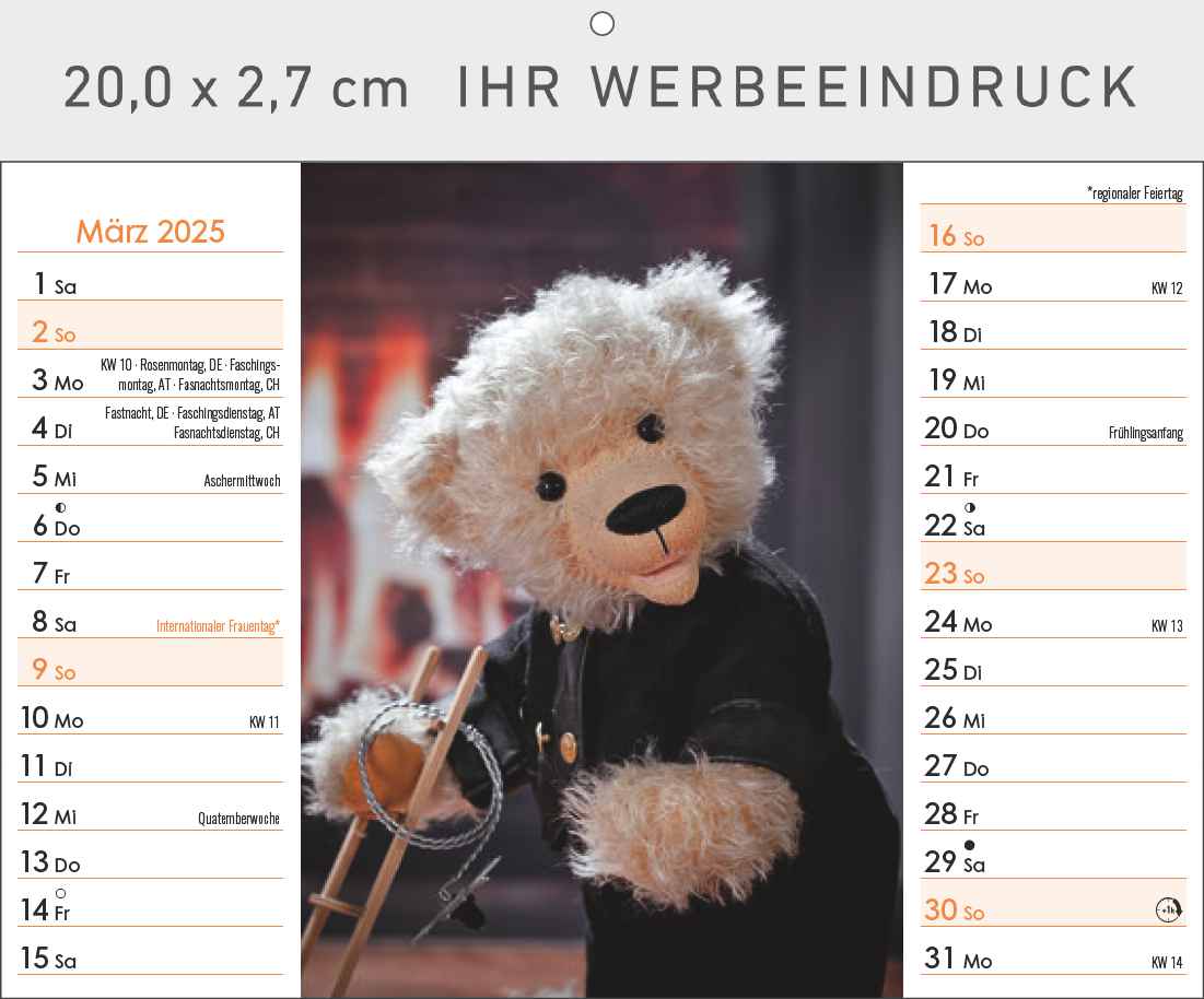 Familie Teddybär
mit Tischaufstellfunktion