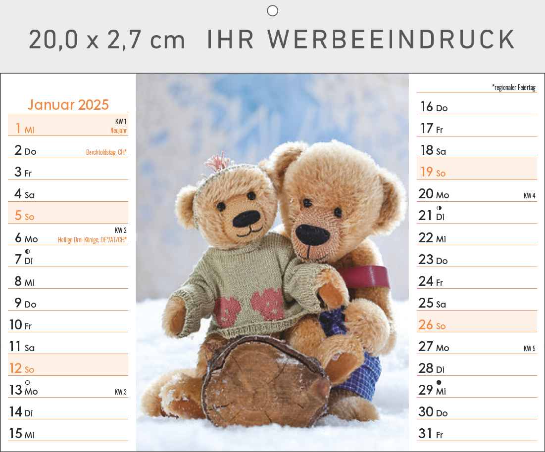 Familie Teddybär
mit Tischaufstellfunktion