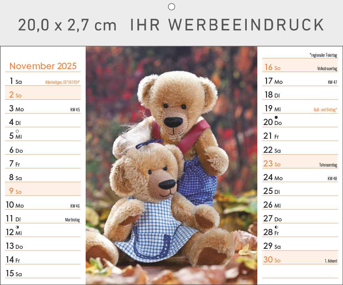 Familie Teddybär
mit Tischaufstellfunktion