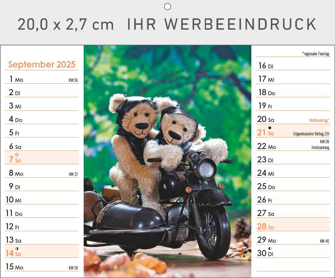 Familie Teddybär
mit Tischaufstellfunktion