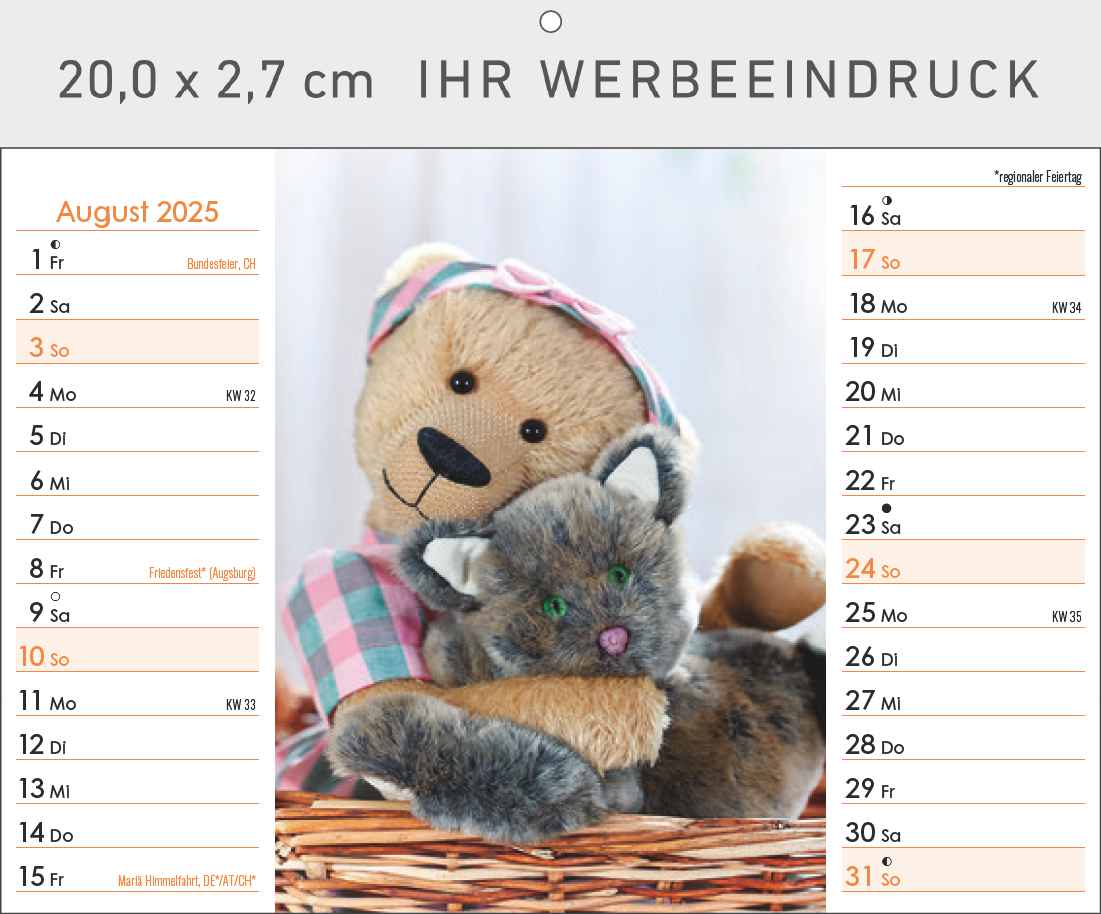 Familie Teddybär
mit Tischaufstellfunktion