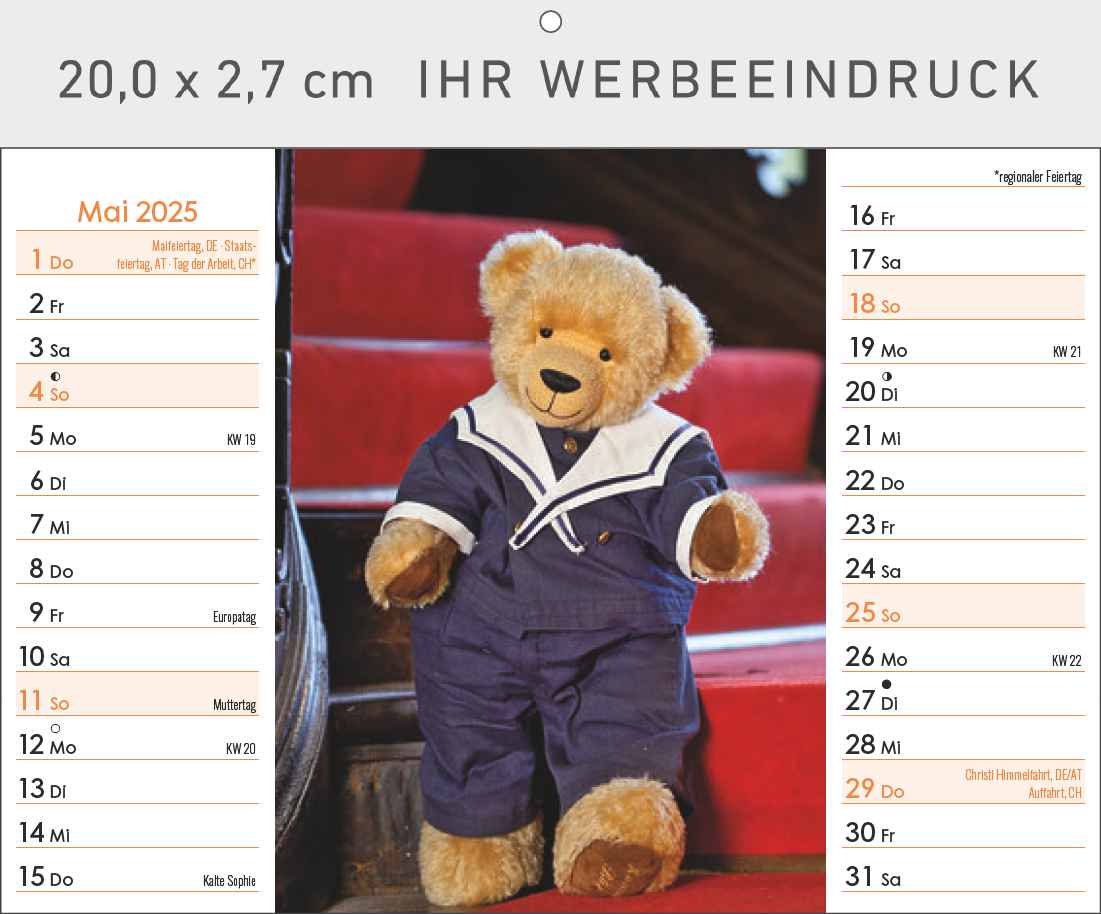 Familie Teddybär
mit Tischaufstellfunktion