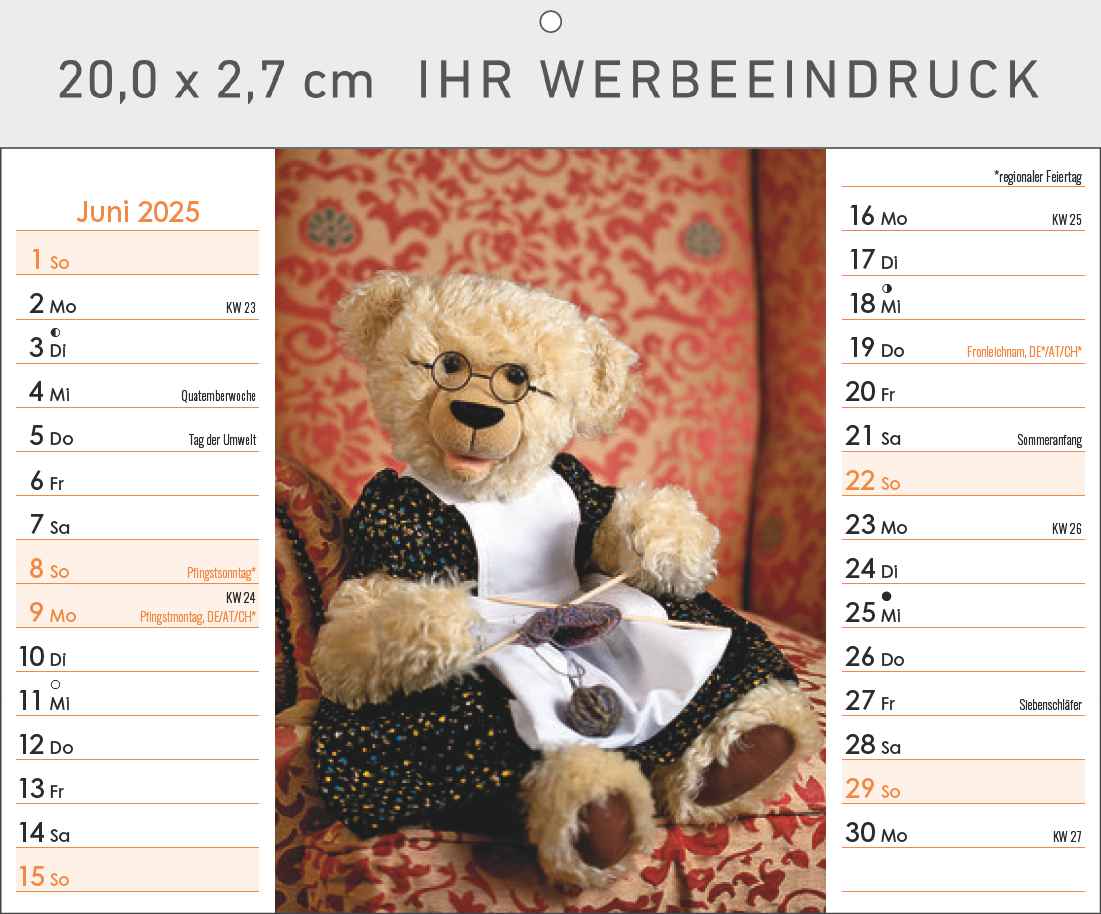 Familie Teddybär
mit Tischaufstellfunktion