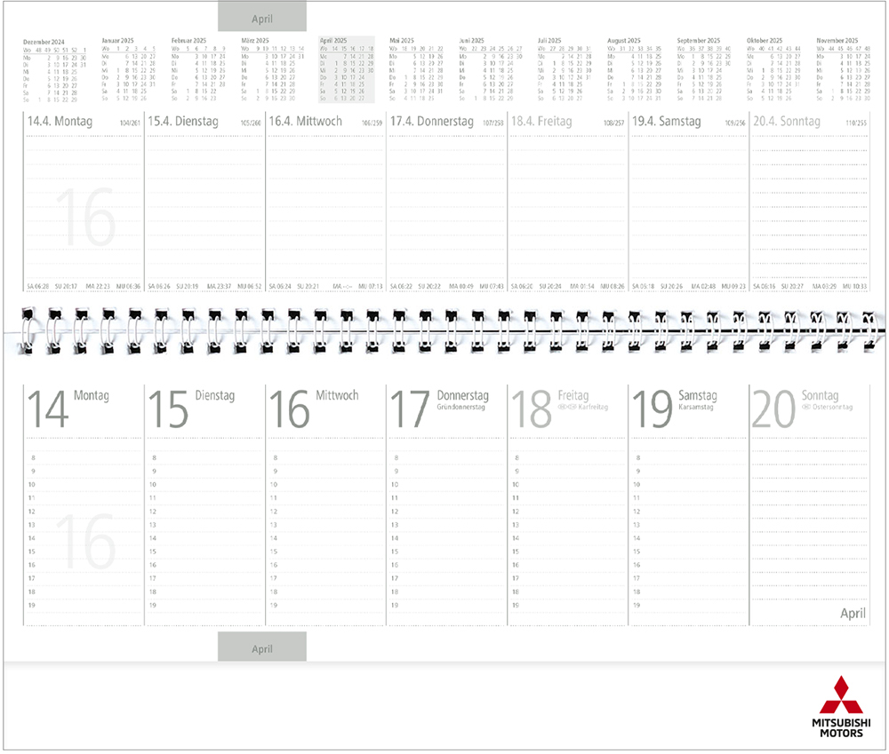 Tischquerkalender
Markenlogo
Mitsubishi Motors